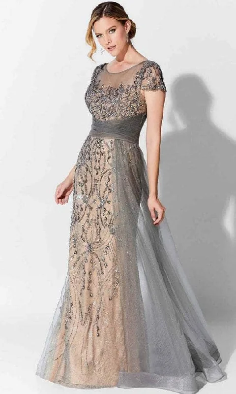 Clothing For Women Ivonne D - Short Sleeve Overskirt Formal Gown 122D62