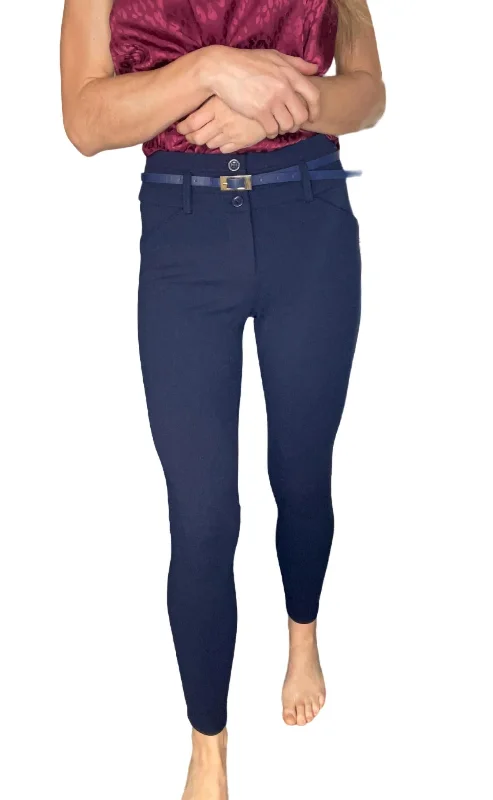 Best Clearance Sales Right Now Women's Super Skinny Dress Pants With Removable Belt In Navy