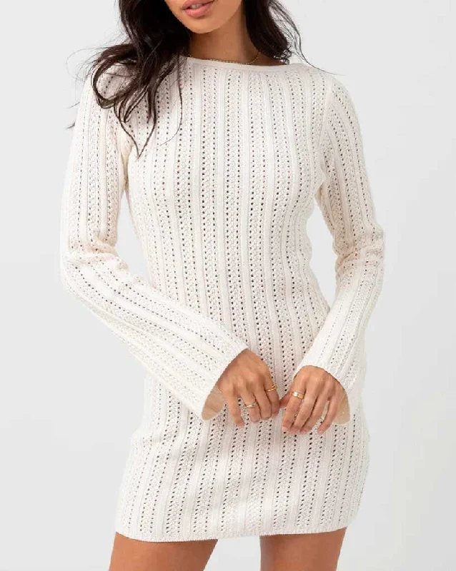 Women Fashion Charlize Long Sleeve Knit Mini Dress