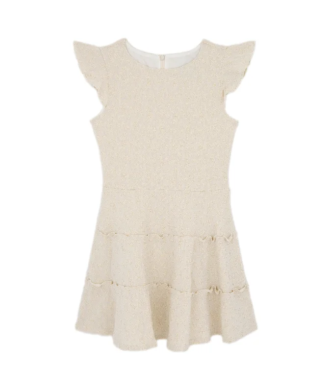 Vintage Style Clothing Sale By Debra Girls Sara Ivory/Gold 3 Tier Dress