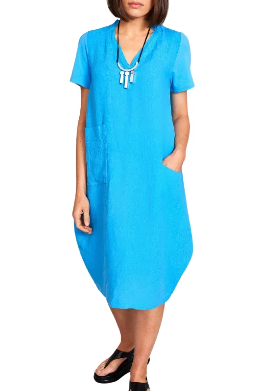 High End Women's Wear ASYMETRIC POCKET DRESS - S24139