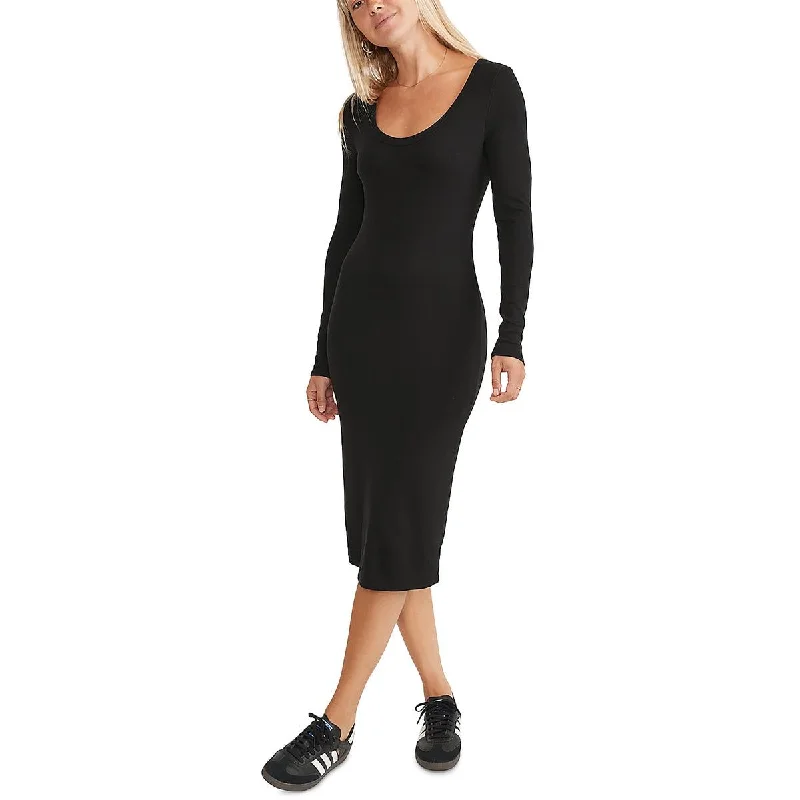 Seasonal Sale Marine Layer Womens Scoop Neck Long Sleeve Midi Dress