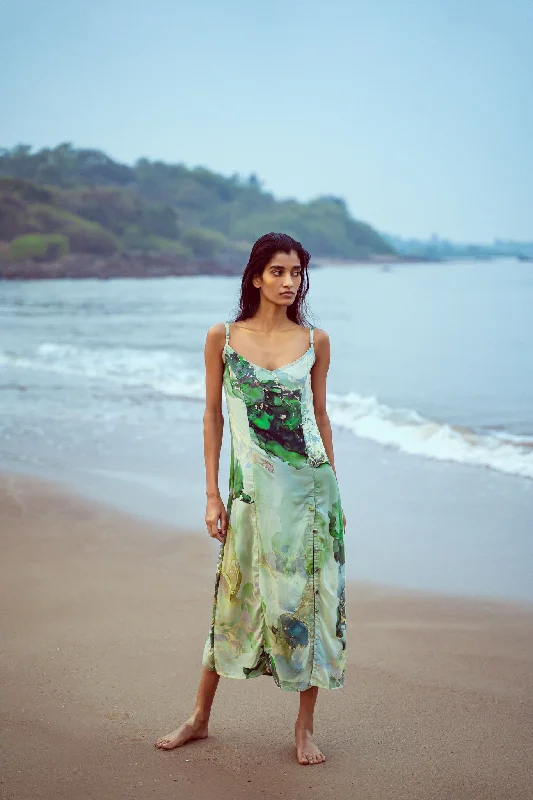 Fashion For Every Occasion Ocean Glint Slip Dress