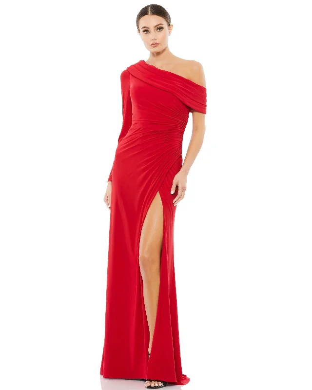 Holiday Attire Sale Mac Duggal 26570 Long One Shoulder Fitted Prom Gown