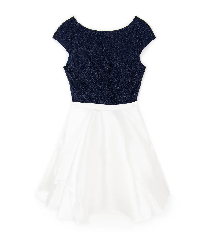 Elegant Simplicity Wardrobe Jovani Girls Audrey Dress Navy/White