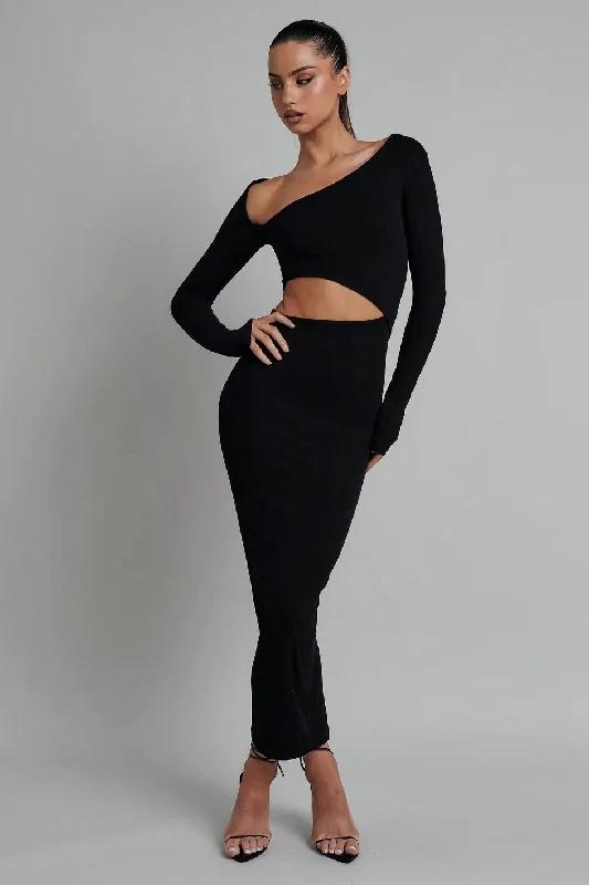 Sale On Clothing BAYSE BRAND Womens Darby Midi Dress Black