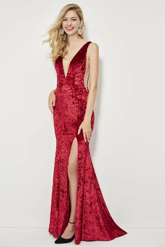 Season Offer Angela & Alison - 81141 Deep Neckline and Sides Mermaid Gown