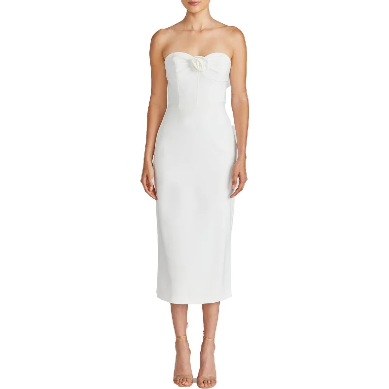 Absurdly Cheap Sale ML Monique Lhuillier Womens Rosette Mid Calf Midi Dress