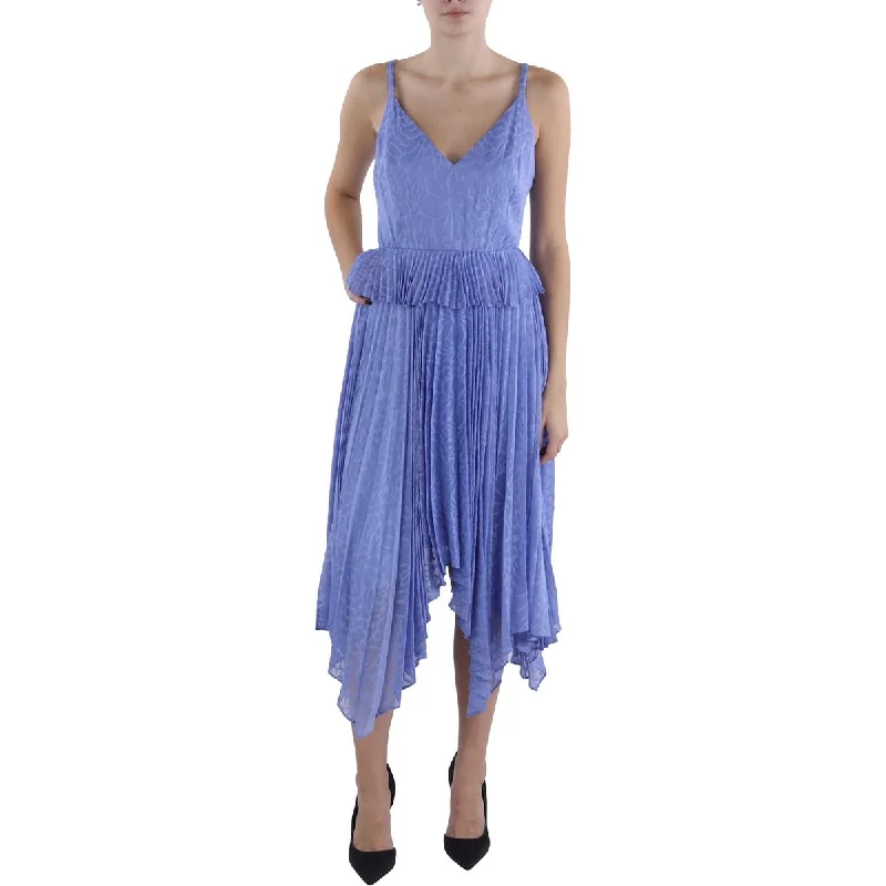 Flash Discount BCBGMAXAZRIA Womens Pleated Sleeveless Midi Dress