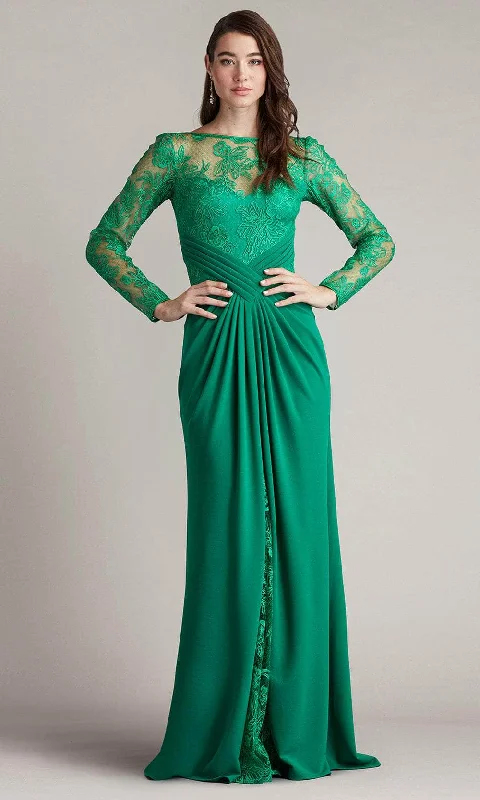 Vibrant Styles Tadashi Shoji CDV24342L - Embroidered Long Sleeve Evening Gown