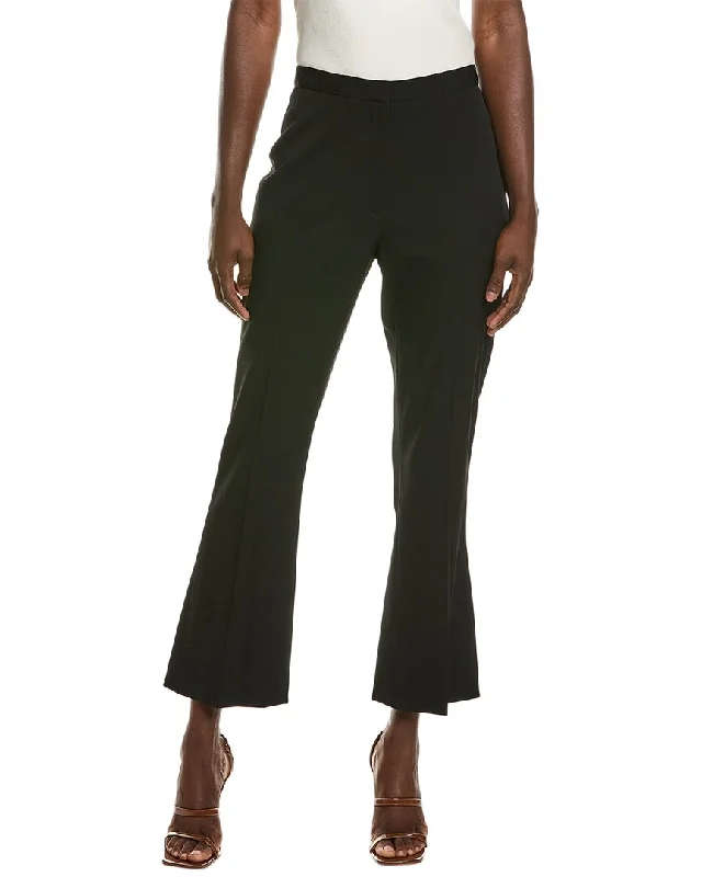 Women's Fashion Clothing Oscar de la Renta Skinny Flare Silk-Lined Wool-Blend Pant