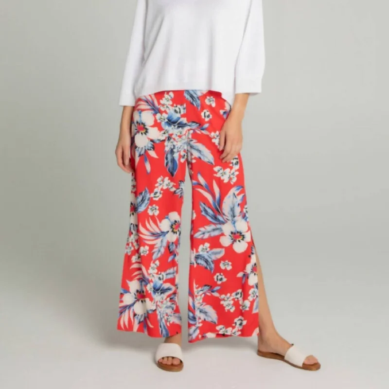 Limited Time Offer Palazzo Pant In Red Floral