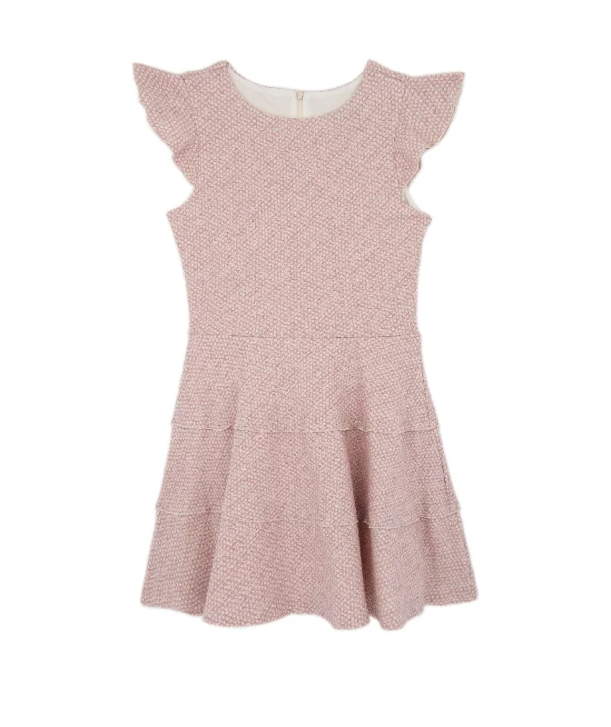 Style Your Wardrobe By Debra Girls Sara Pink/Ivory 3 Tier Dress
