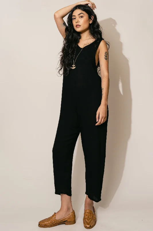 Trend Forward Women's Wear Black Houseline Jumpsuit