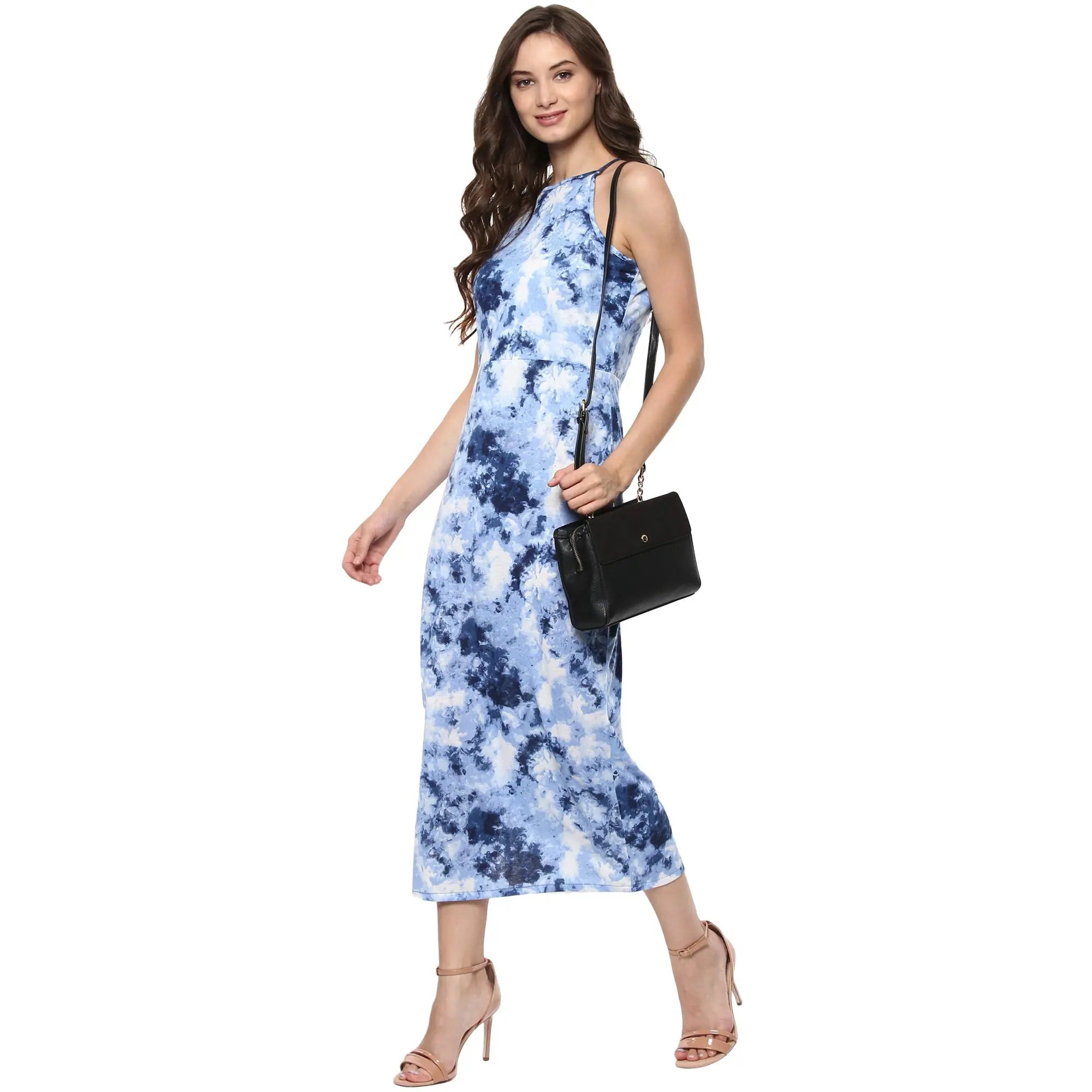 Stylish Spring Fashion Printed Raglan Maxi Dress