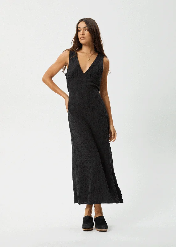 Special Offer AFENDS Womens Focus - Seersucker Maxi Dress - Black