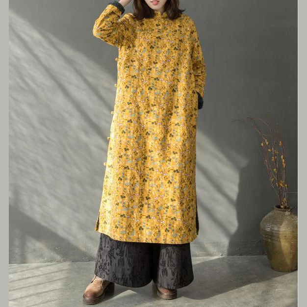 Casual Dresses for Women 2024 New yellow floral spring dresses Chinese element Women Thicken Long Dresses Casual Dresses for Women 2024 New yellow floral spring dresses Chinese element Women Thicken Long Dresses