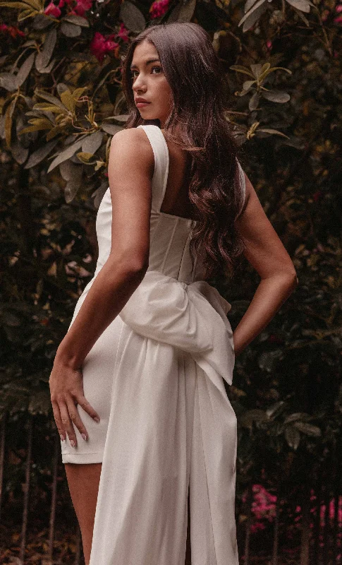 Weekend Sale White Bow Corset Mini Dress