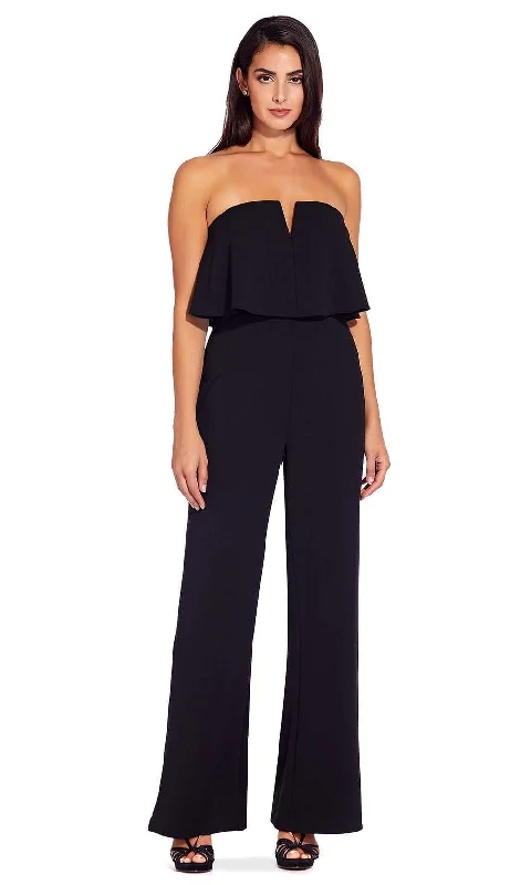 Timeless Elegance Adrianna Papell - AP1E206916 Strapless Flounce Bodice Crepe Jumpsuit