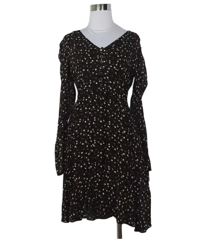 Limited Time Offer The Kooples Brown & Black Polka Dot Dress sz 4