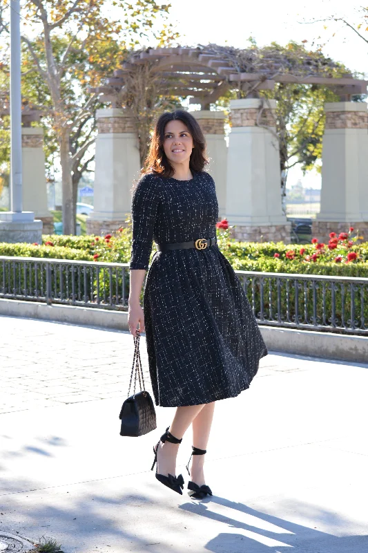 Chic Outfits Asos Black Tweed Midi Dress