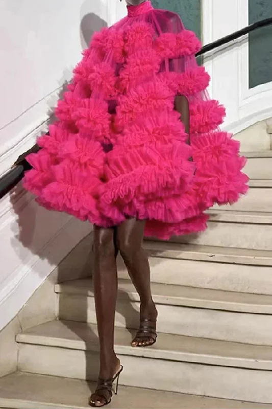 Chic Women’s Clothing for Work and Travel Patchwork Tulle Romantic Tiered Ruffles Mini Dress Chic Women’s Clothing for Work and Travel Patchwork Tulle Romantic Tiered Ruffles Mini Dress