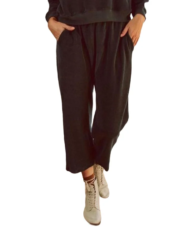 Trendy Outfits For Ladies Microterry Pajama Sweatpant In Dark Navy