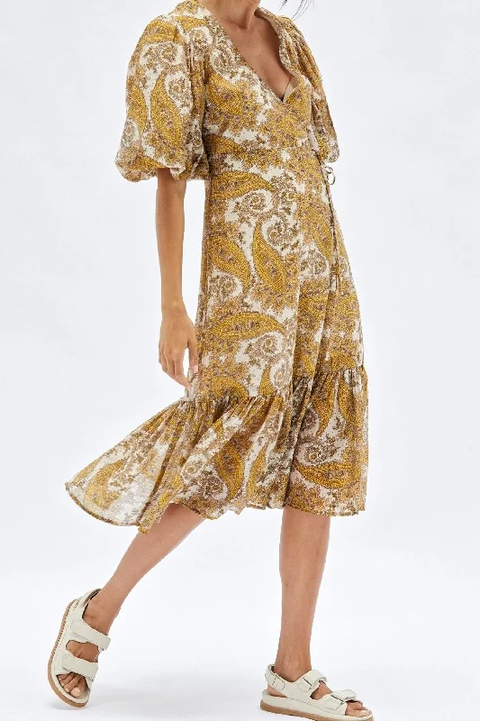 Comfortable Loungewear for Women MINKPINK Womens Sistan Wrap Midi Dress- Multi
