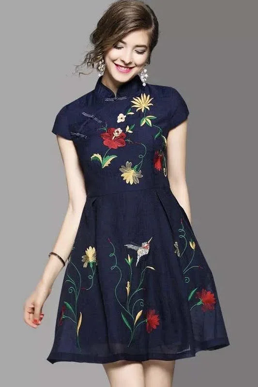 Shop Our Looks Floral Embroidered Qipao Dress