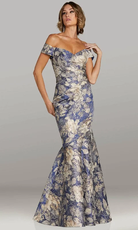 Outfits Ideas Feriani Couture 18410 - Off Shoulder Printed Evening Gown