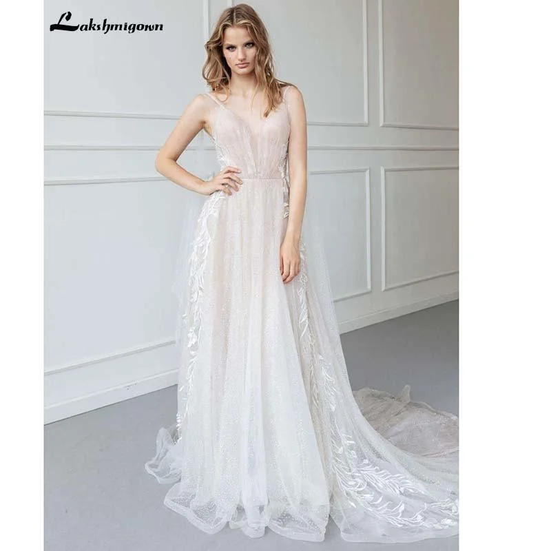 Comfortable Clothes Roycebridal Simple Wedding Dress Spaghetti Straps Floor Length Lace