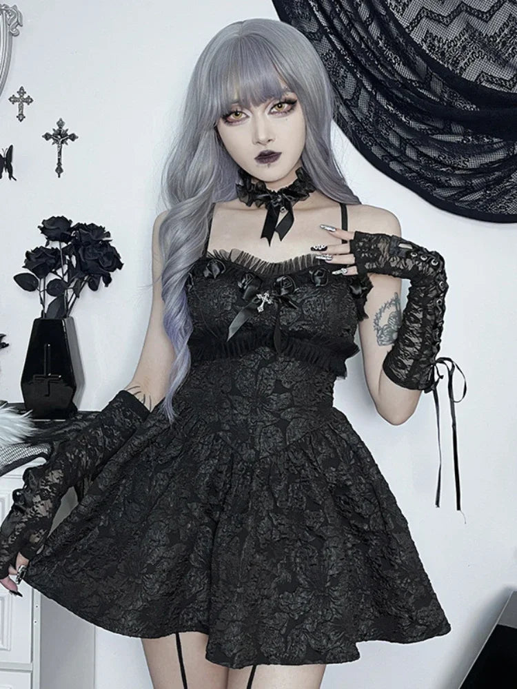 Plus Size Women’s Fashion and Clothing Corset A-Line Mini Dress Black Rose Print Lace Patchwork Shirring Backless Slip Nightclub Party Dress Plus Size Women’s Fashion and Clothing Corset A-Line Mini Dress Black Rose Print Lace Patchwork Shirring Backless Slip Nightclub Party Dress