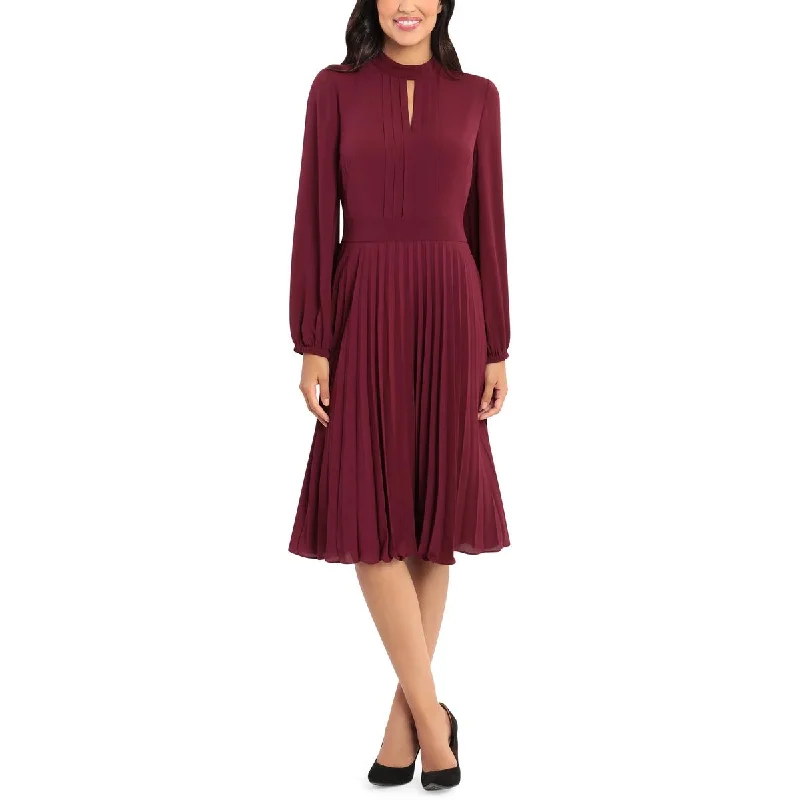 Fashionable Tops for Women Maggy London Womens Pleated Keyhole Midi Dress