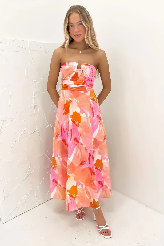 Shop Sales Enya Maxi Dress Pink Watercolour