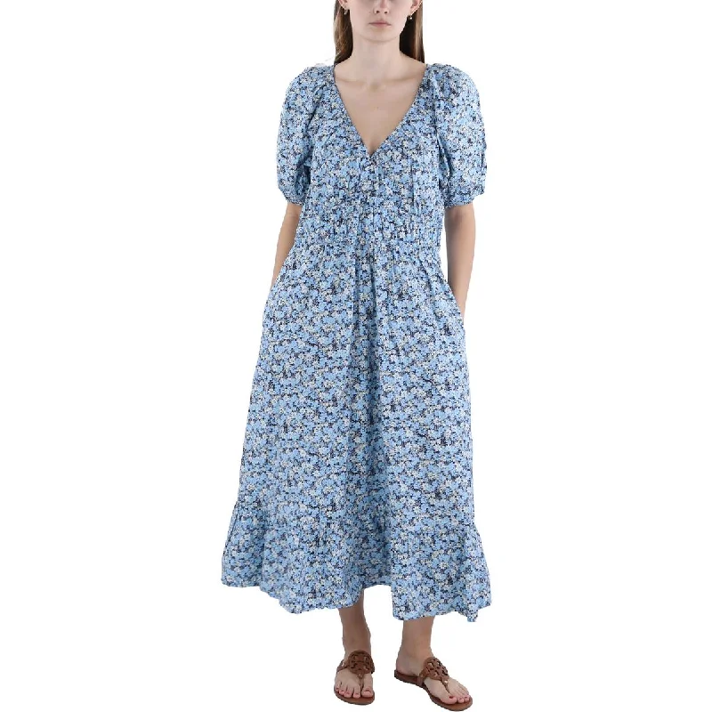 Laid-Back Elegance Vineyard Vines Womens Pocket Poplin Midi Dress