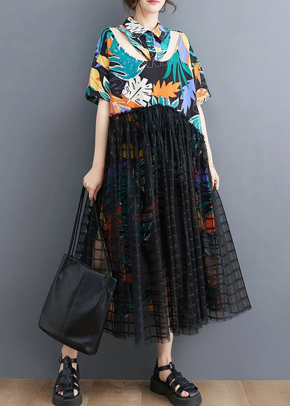 Women’s Clothes for All-Day Comfort and Style Floral Patchwork Long Tulle Shirts Dress Wrinkled Short Sleeve Women’s Clothes for All-Day Comfort and Style Floral Patchwork Long Tulle Shirts Dress Wrinkled Short Sleeve