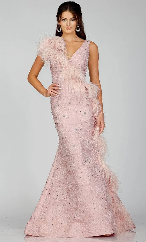 Luxury Fashion Terani Couture 231E0314 - Feather Mermaid Evening Gown