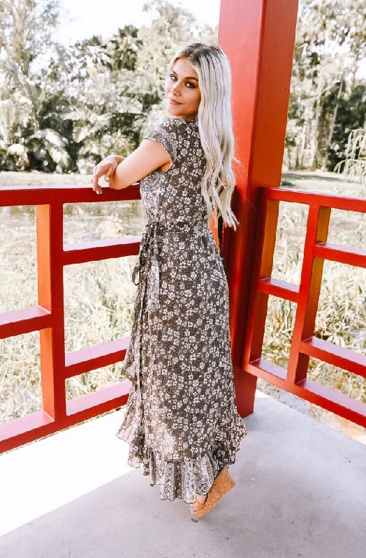 Your Favorite Styles Now On Sale Chocolate Sunday Bettle Wrap  Dress