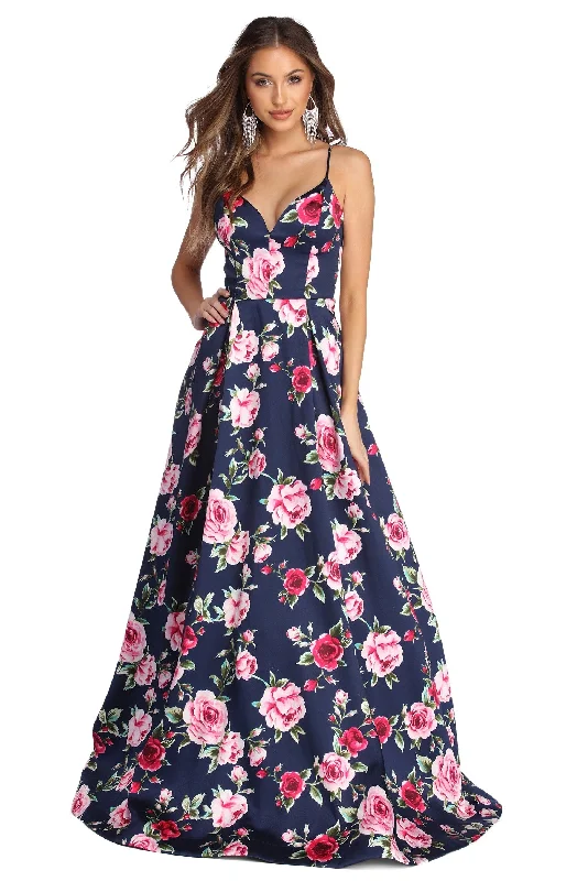 Hot Brand Discounts Shelby Floral Satin Ball Gown