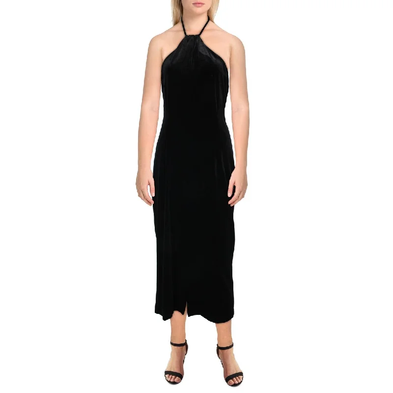 You'Ll Love Us Because Bardot Womens Alisa Velvet Halter Midi Dress