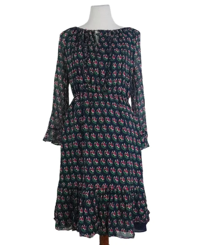 Clothing Sales DVF Navy & Pink Floral Print Silk Dress sz 6