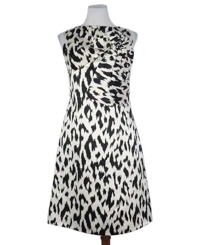 Women's Apparel C Klein Black & White Silk Dress sz 4
