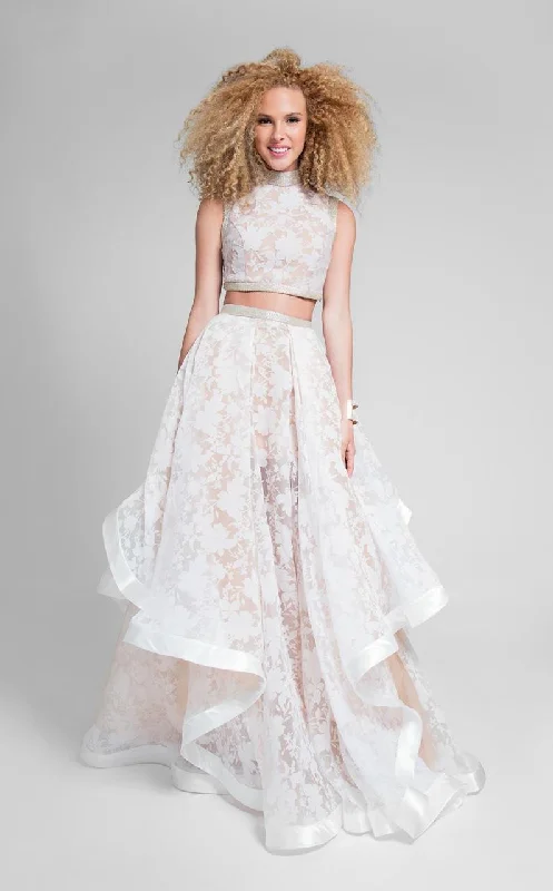 Flash Sales Today Terani Couture - Two-Piece High Collar Gown with Lace Appliques 1711P2713 Flash Sales Today Terani Couture - Two-Piece High Collar Gown with Lace Appliques 1711P2713