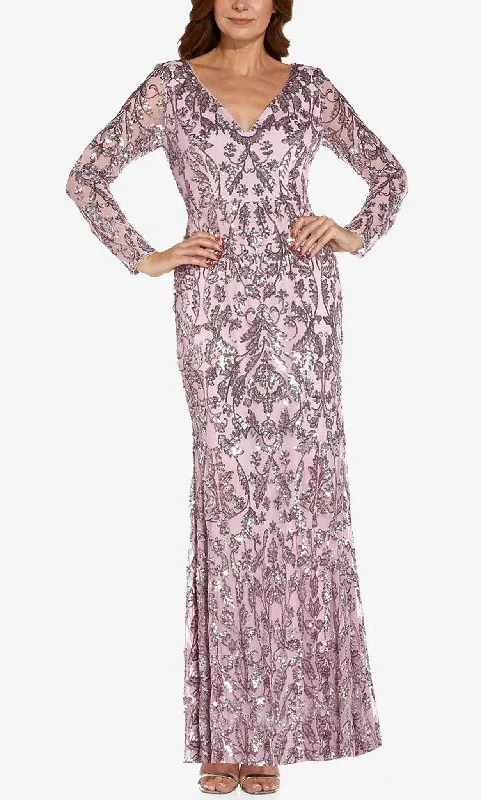 Limited Edition Adrianna Papell AP1E209103 - V Neck Sequined Evening Gown