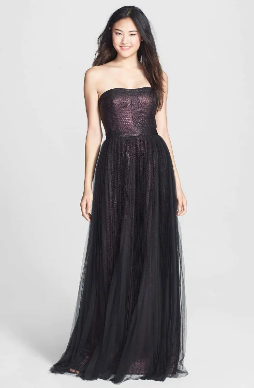Trend Leading Collection Adrianna Papell - Strapless Long Metallic Jacquard Gown 91898900SC