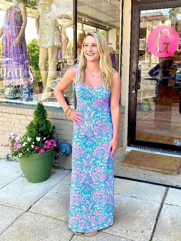 Laid-Back Elegance Maui Maxi Dress Watercolor Paisley