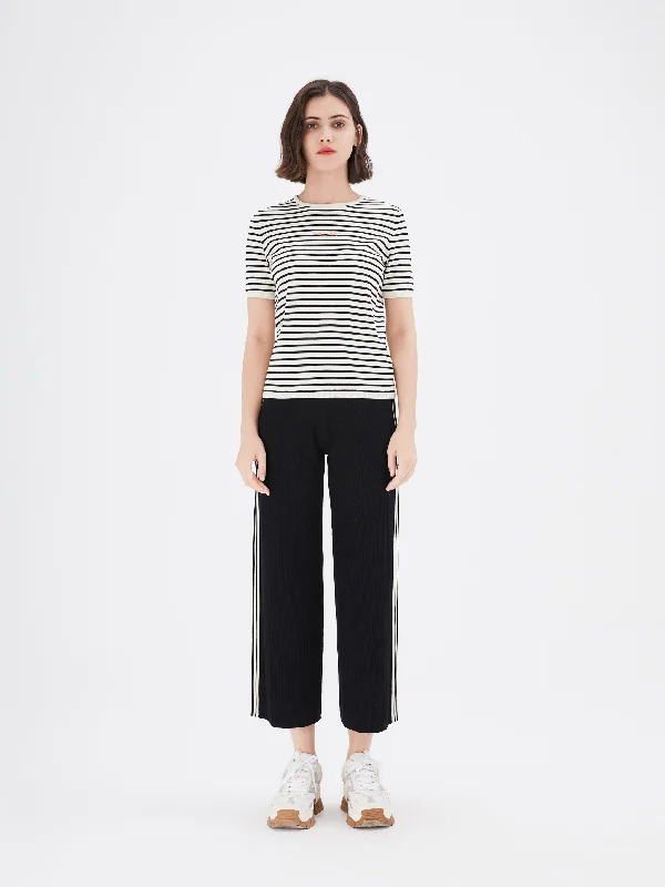 Fashion Forward Striped Cropped Lounge Pants-Sample
