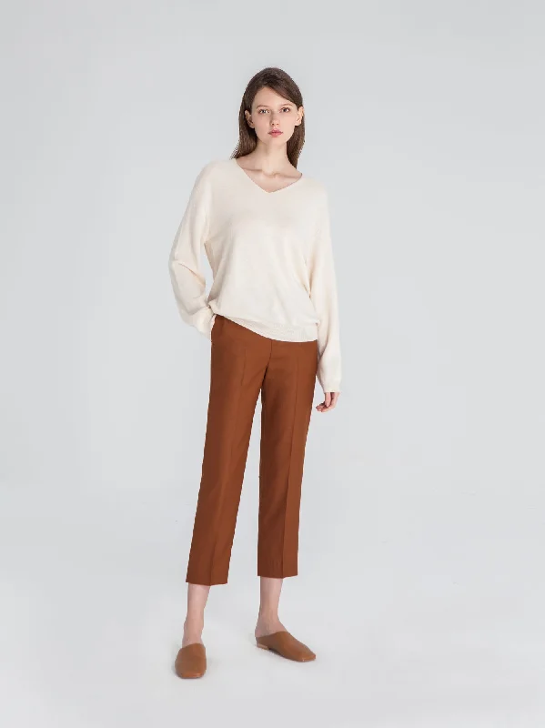 Women’s Casual Dresses Caramel Wool Polyester pants