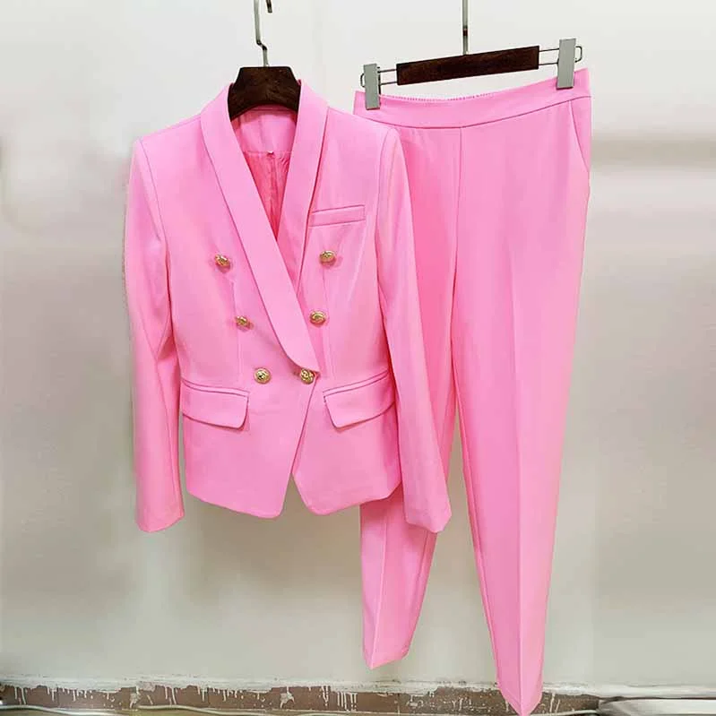 Best Online Boutiques Womens Hot Pink Pantsuit Blazer + High Waist Nine-Point Suit Pants Best Online Boutiques Womens Hot Pink Pantsuit Blazer + High Waist Nine-Point Suit Pants