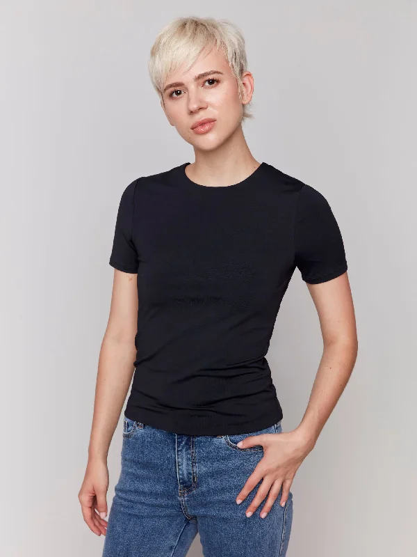 Trending Items Short-Sleeved Super Stretch Top - Black